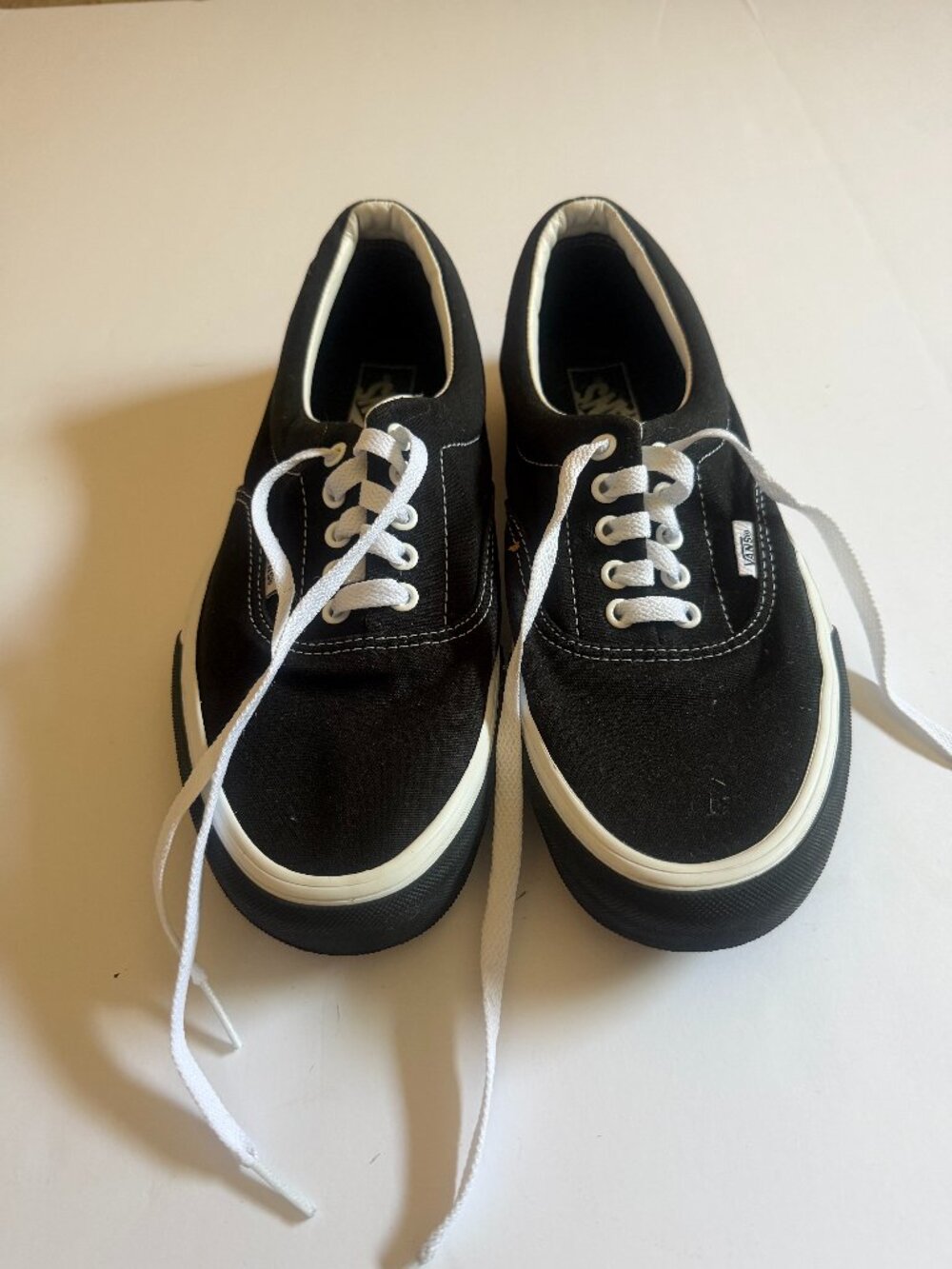 Vans Canvas Black and White Sneakers W 9 1/2